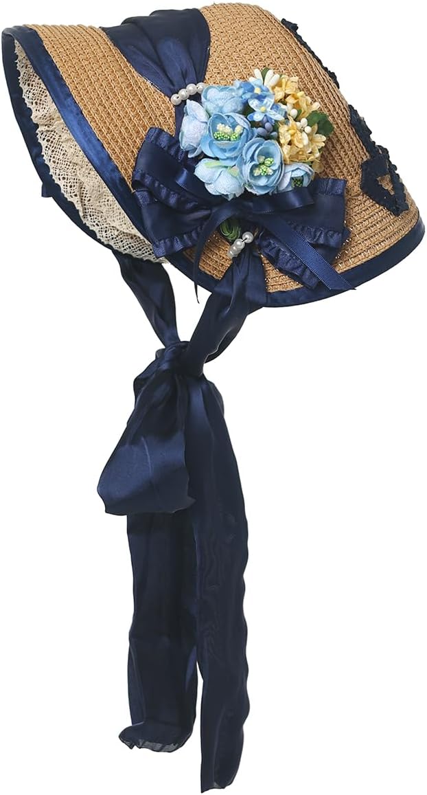 COSDREAMER Womens Victorian Hat Vintage Tea Party Sun Hat Flat