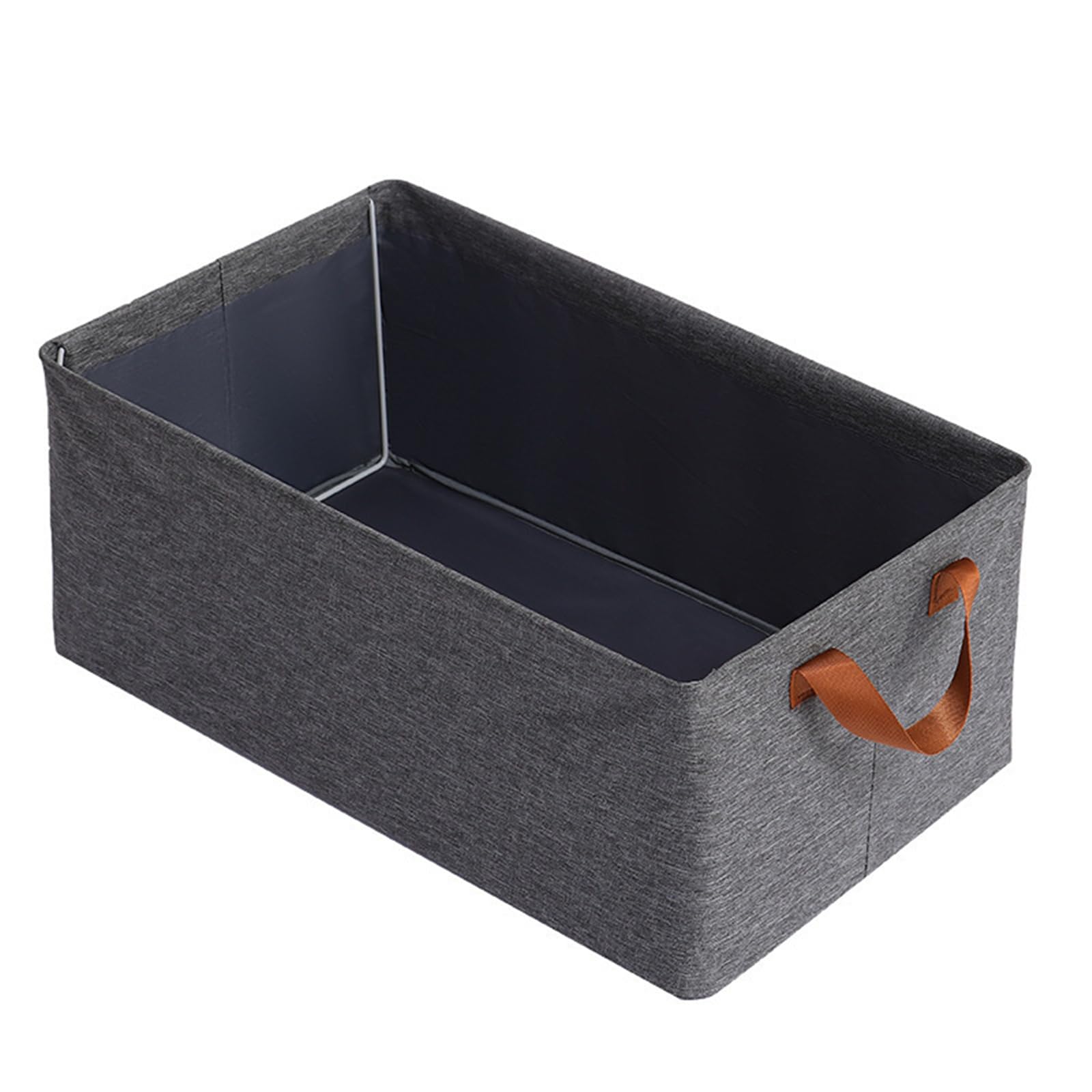 Mlhhsm 3 Packs Grey Foldable Fabric Organiser, Pack Of 3,Grey, Collapsible Fabric Storage Cube/Organiser With Handles, Wardrobe Organiser, Shelf Organiser Basket,45X28x20cm (3 Packs Grey)