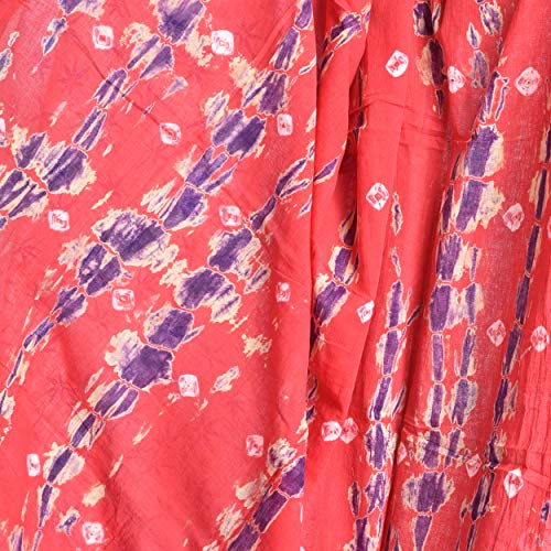 Image of Women's Pure Cotton Multi-Colored Traditional Authentic Tie Dye with Bandhej Bandhani Dupatta Chunni