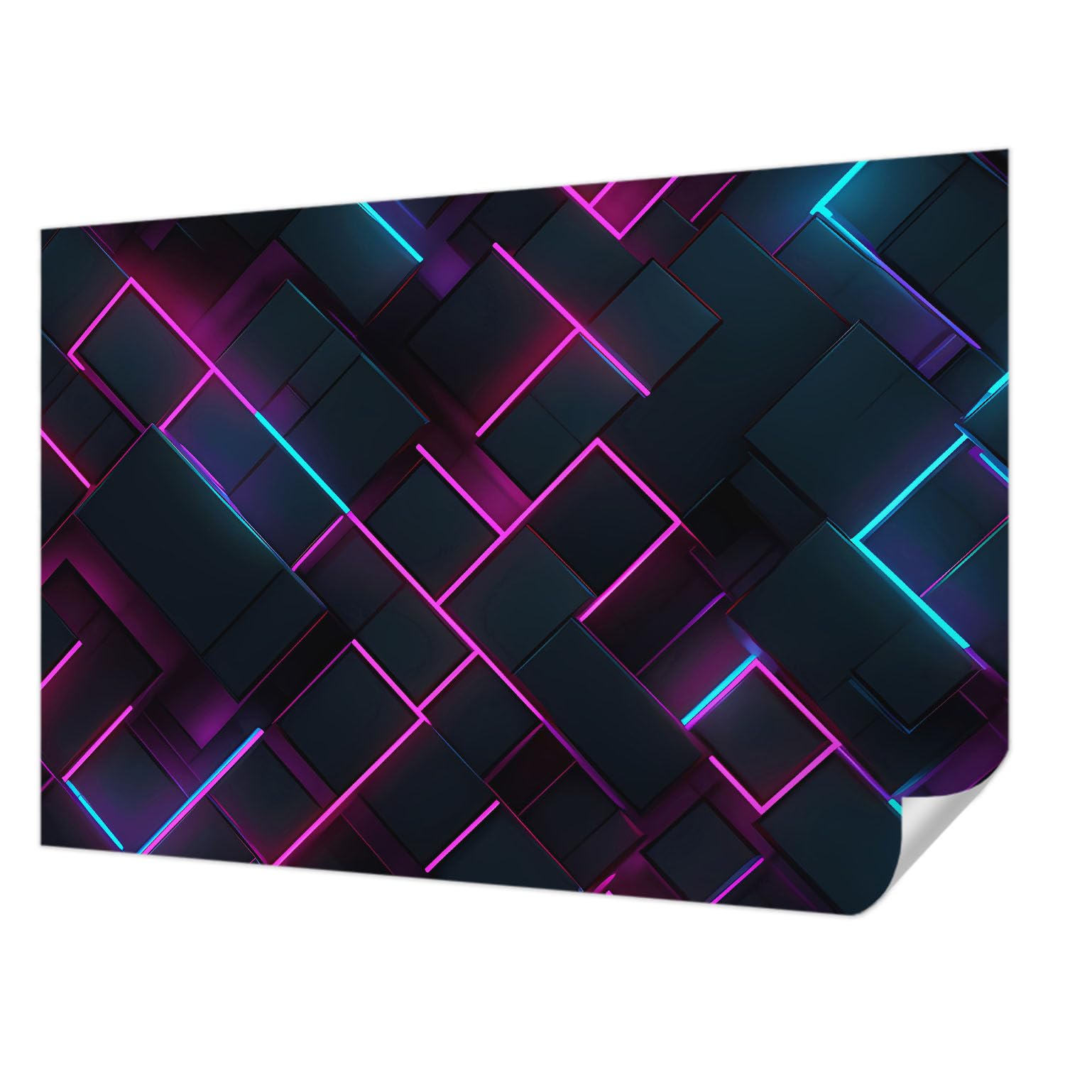 Papel pintado adhesivo resistente a las manchas 152x104 cm geometría neón para pasillo