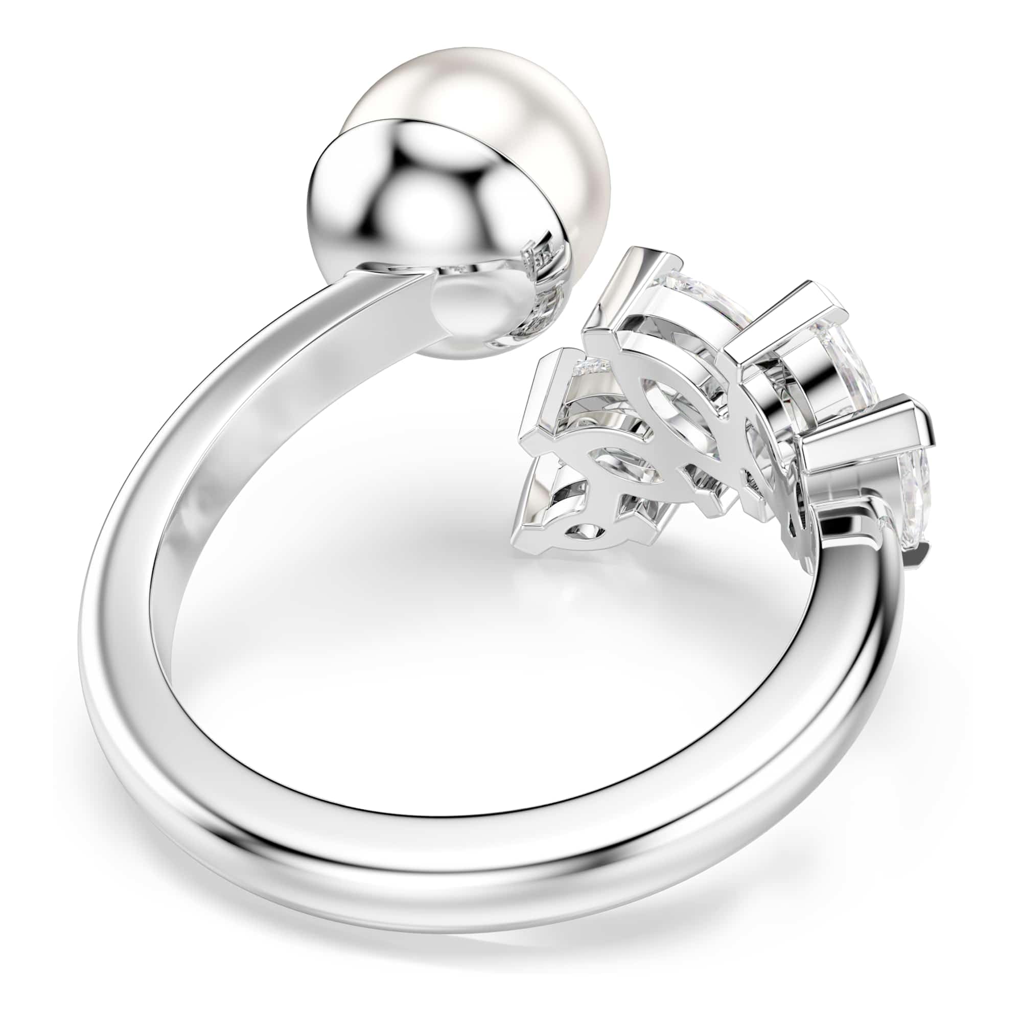 Swarovski Mesmera Kollektion Open Ring, Crystal Pearl, Marquise Cut, Weiß, Rhodiniert