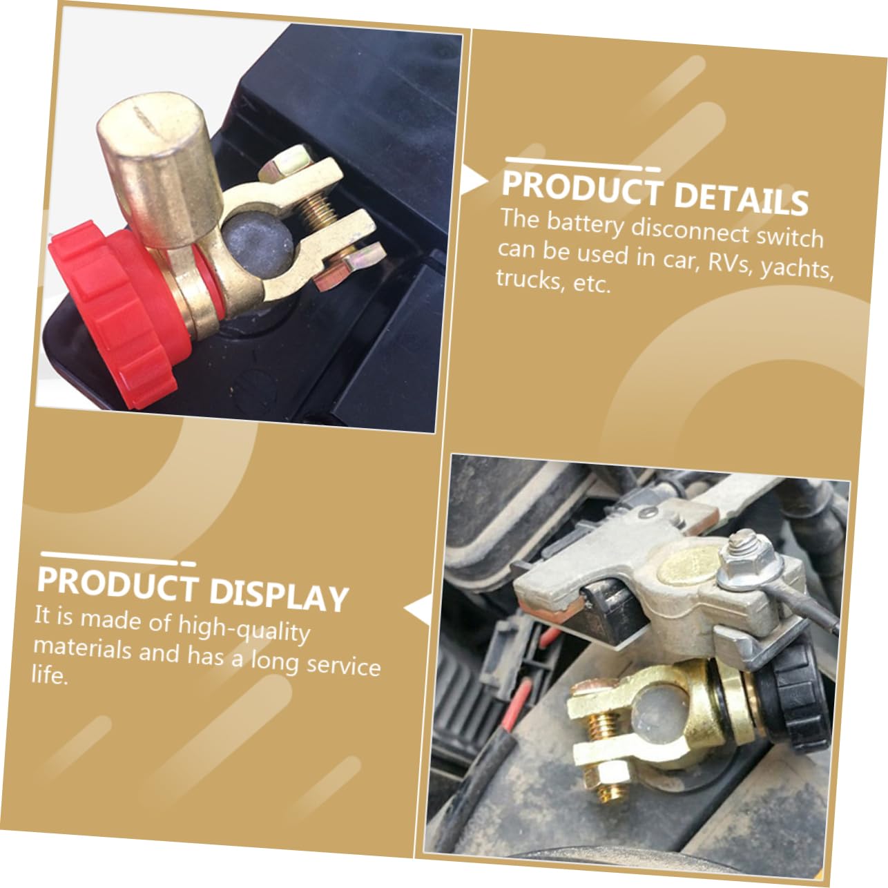 FELTECHELECTR Car Battery Cut Off Switch 300a Power Accessories for Car Rv ATV Boat Battery Shut Off Switch