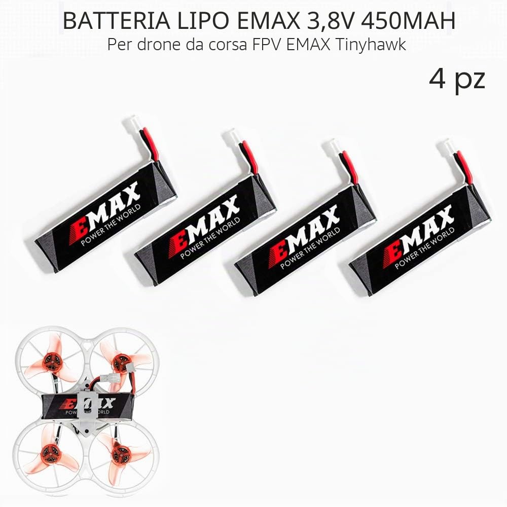Goolsky Batteria per drone EMAX HV 3.8V 450mAh Lipo Battery for EMAX Tinyhawk FPV Racing Drone
