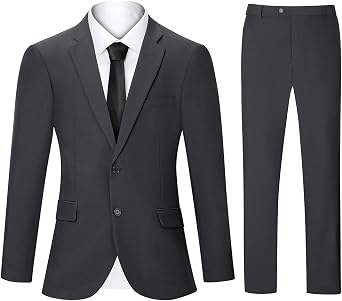 2 Piece Mens Suit Slim Fit Suits for Men, Two Button Blazer Dress Business Wedding Party Jacket & Pants