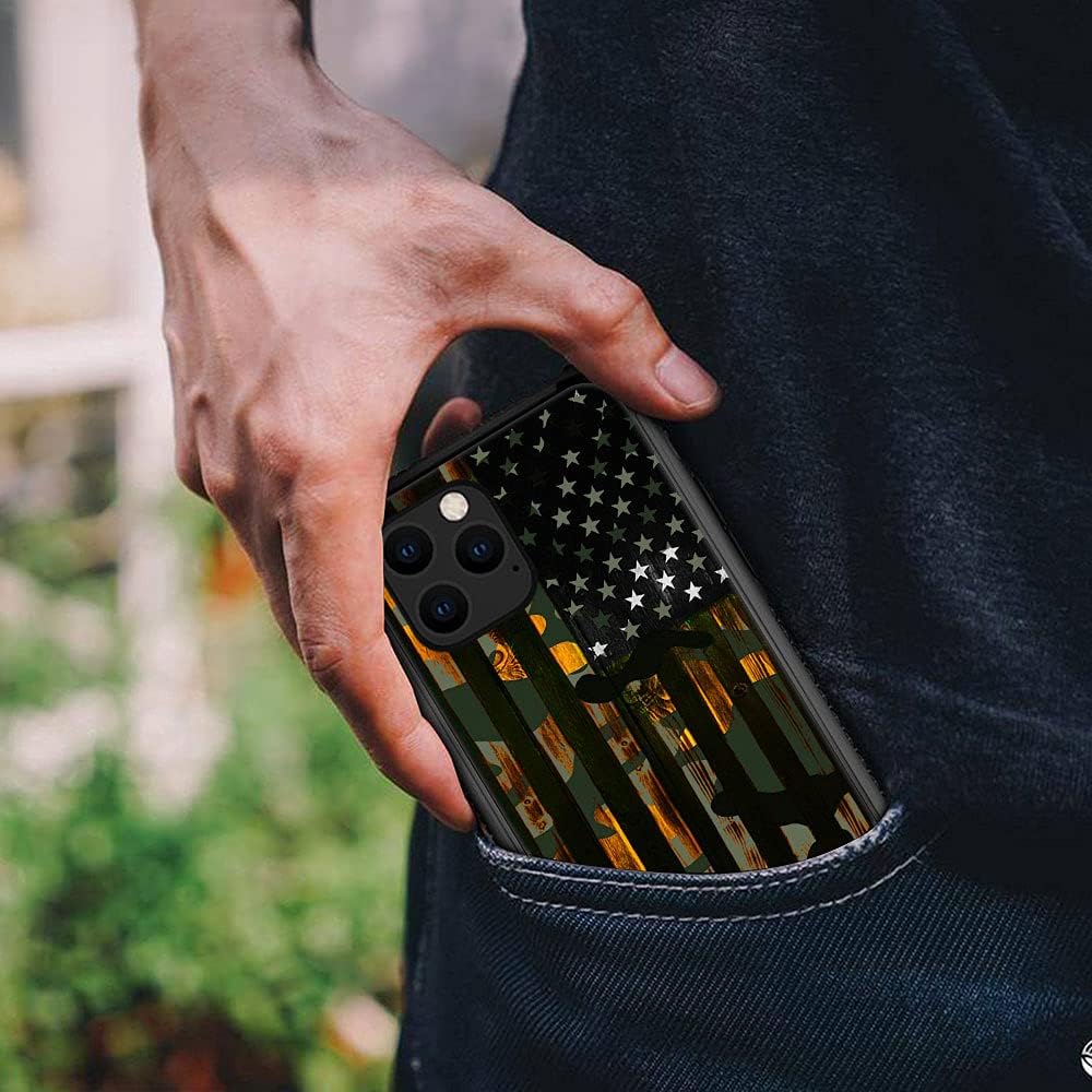 DJSOK Case for iPhone 11,Luxury Pattern Design Shockproof Rugged Cover,Cases for Man Woman-Camouflage Tree Flag - Image 6