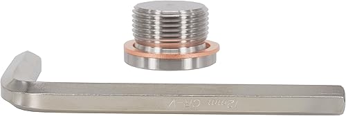 Miniatura 2 de Tapón de drenaje de aceite de cabeza redonda hexagonal de acero inoxidable 304 estándar M24 x 1.5 con arandela de cobre, ajuste universal para