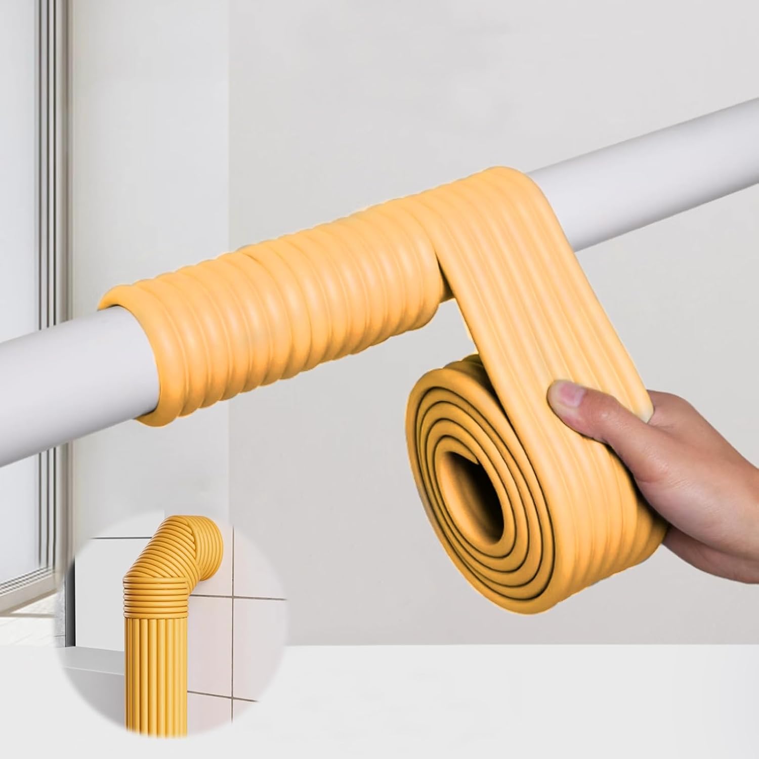 Pipe Insulation Wrap 3" Wide X 74.7 in AC Unit Pipe Insulation Foam Tubing Flexible Foam Tube for Winter Freeze Protection Insulation Wrap for Cold Hot Water Pipes for Reduce Heat Loss