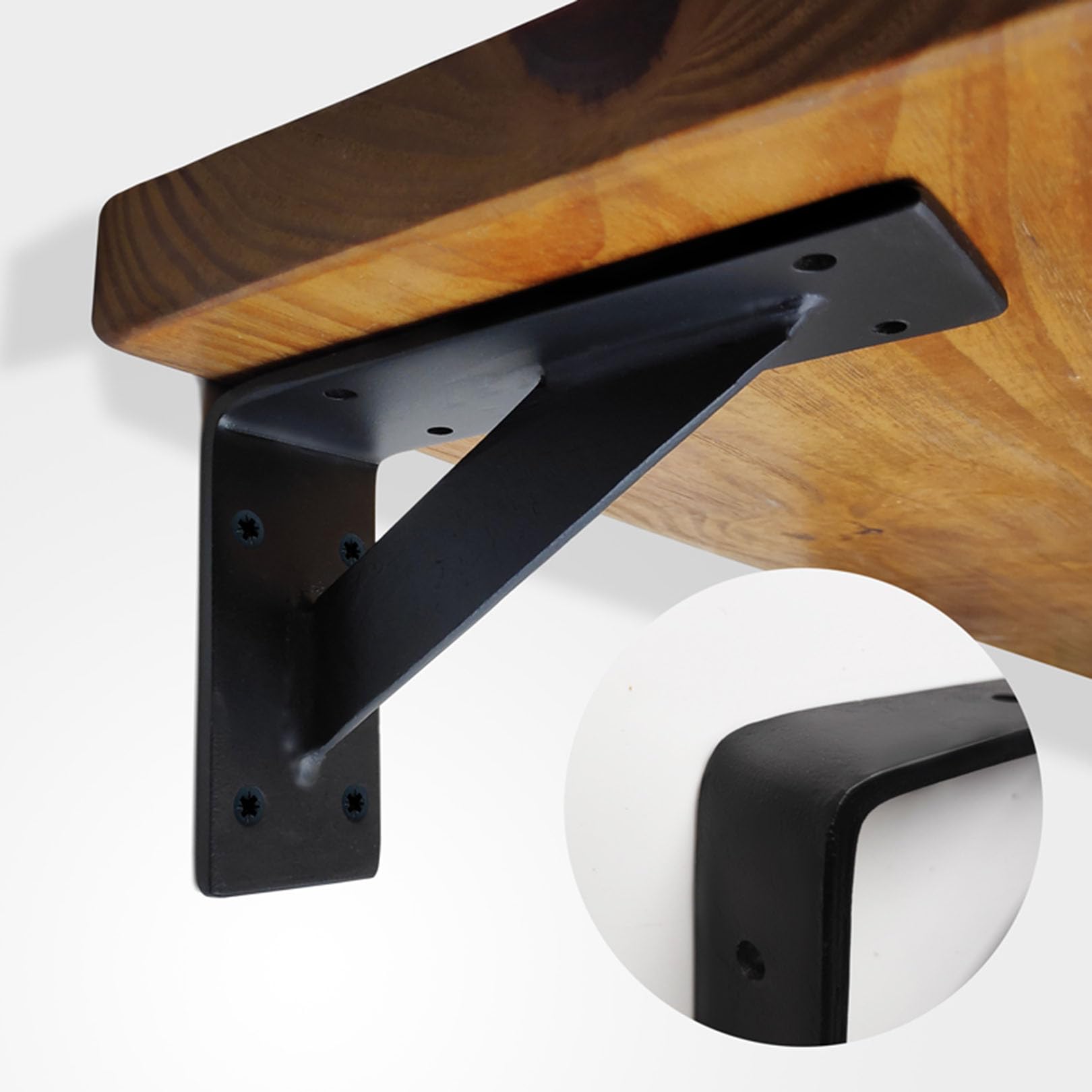 2 Piezas Escuadras para Estanterias Metalicas,Soportes de Estante Flotante,Soportes Triangulares de 90 Grados Angular de Montaje en Pared Pesados,con Tornillos (25cm x 10cm,Blanco)