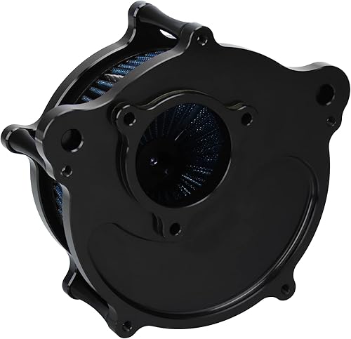 Miniatura 3 de SHMTOOL Limpiador de filtro de aire de turbina de motocicleta, sistema de filtro de admisión azul para Harley Touring M8 Road King FLHR FLHX FLHT