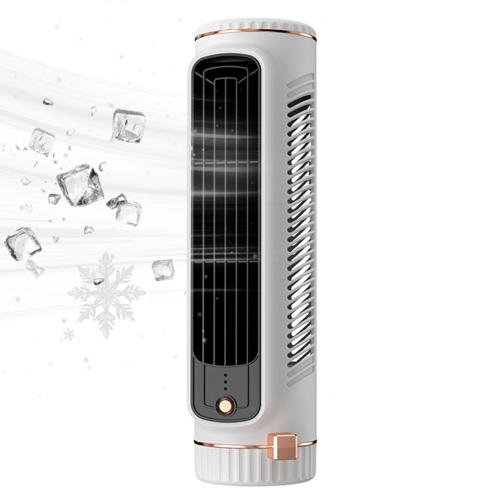 ventilatore a torre, silenzioso, senza lama, 3 velocità, ricaricabile, da tavolo, ventole che si raffreddano come i condizionatori d'aria | per casa, camera da , ufficio