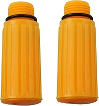 LQ Industrial 2 mangueras de respiración de compresor de aire de 16 x 1.5 pulgadas, plástico amarillo, rosca macho, boquilla de respiración de goma para compresor de aire, tapa de escape, inyección de