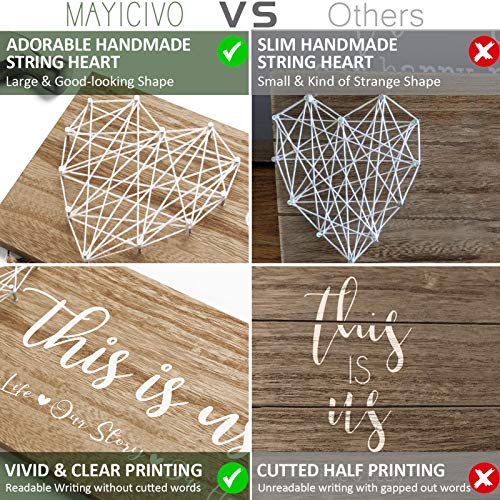 Mothers Day Gifts For Mom Women, Housewarming Gifts New Home Wall Decor Sign, This Is Us Family Picture Frame Wedding Gifts For Couples Farmhouse Rustic Wood Hanging Photo Holder New Homeowner Gifts #TOP6