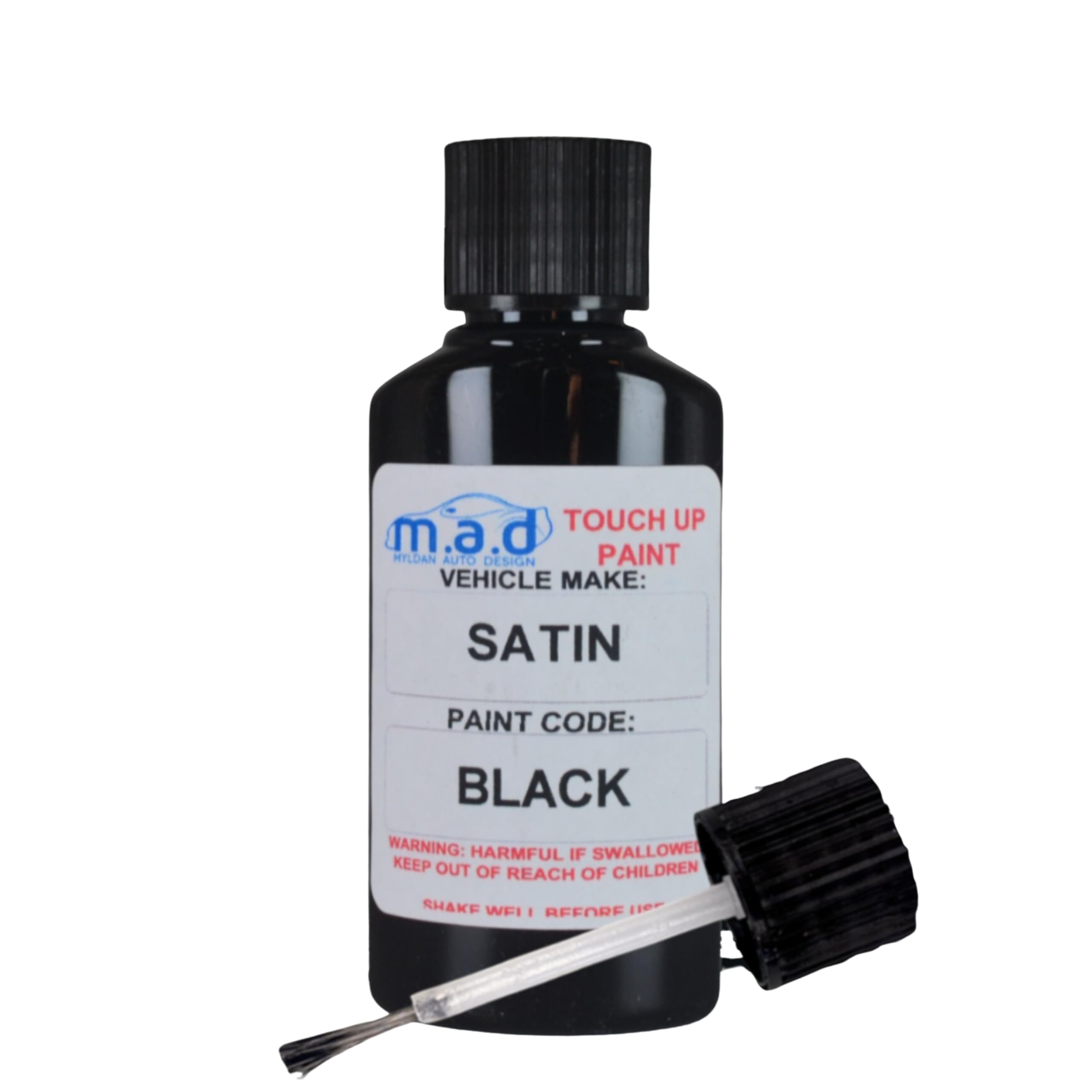 M.a.d Myldan Auto Design Paint, Primer & Lacquer Touch Up Paint Pen Compatible With Satin Black Alloy Wheel - 30Ml Kit, Gloss Finish With Brush Curbing Scratch - Made With Helios Paint (Paint, Primer & Lacquer)