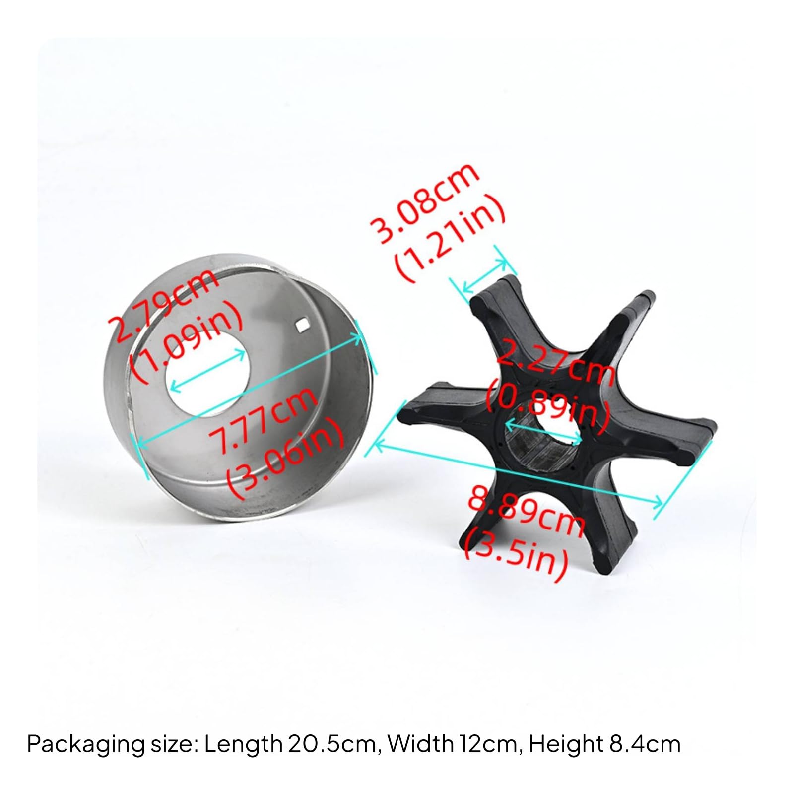 Kit di Riparazione Girante Pompa di’acqua con Alloggiamento Completo Ricambi Marino per Meccanici Nautici, Manutenzione Fuoribordo, Officina Nautica