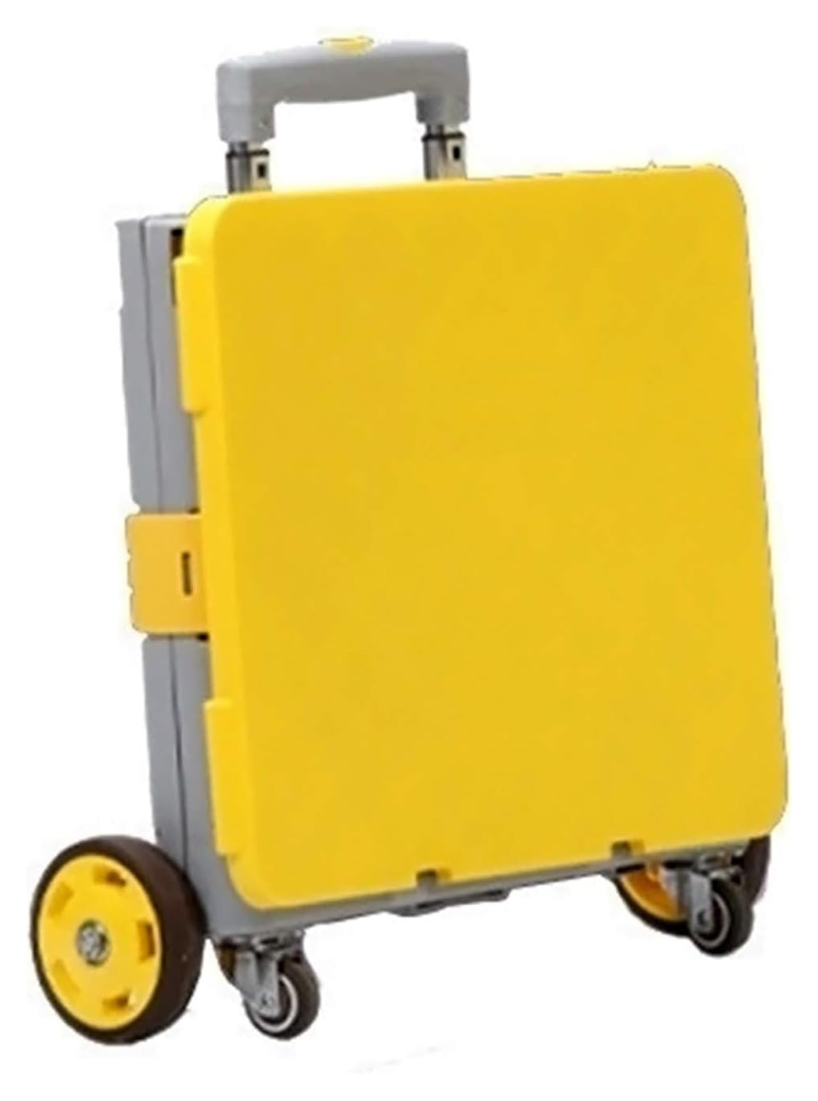 JCAKES Einkaufswagen Zusammenklappbarer Handwagen mit Rädern, zusammenklappbarer Stiefelwagen, tragbarer 4-Rad-Koffer, Einkaufswagen, Camping- und Angel-Festival-Einkaufswagen (Color : Gray+Yellow)