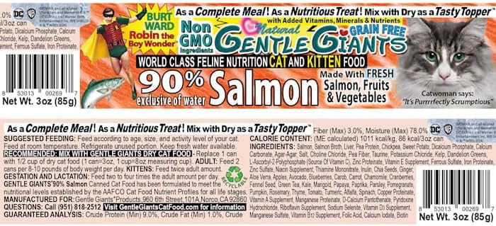 Gentle Giants Salmon Wet Cat Food, 3 oz., Case of 24, 24 X 3 OZ