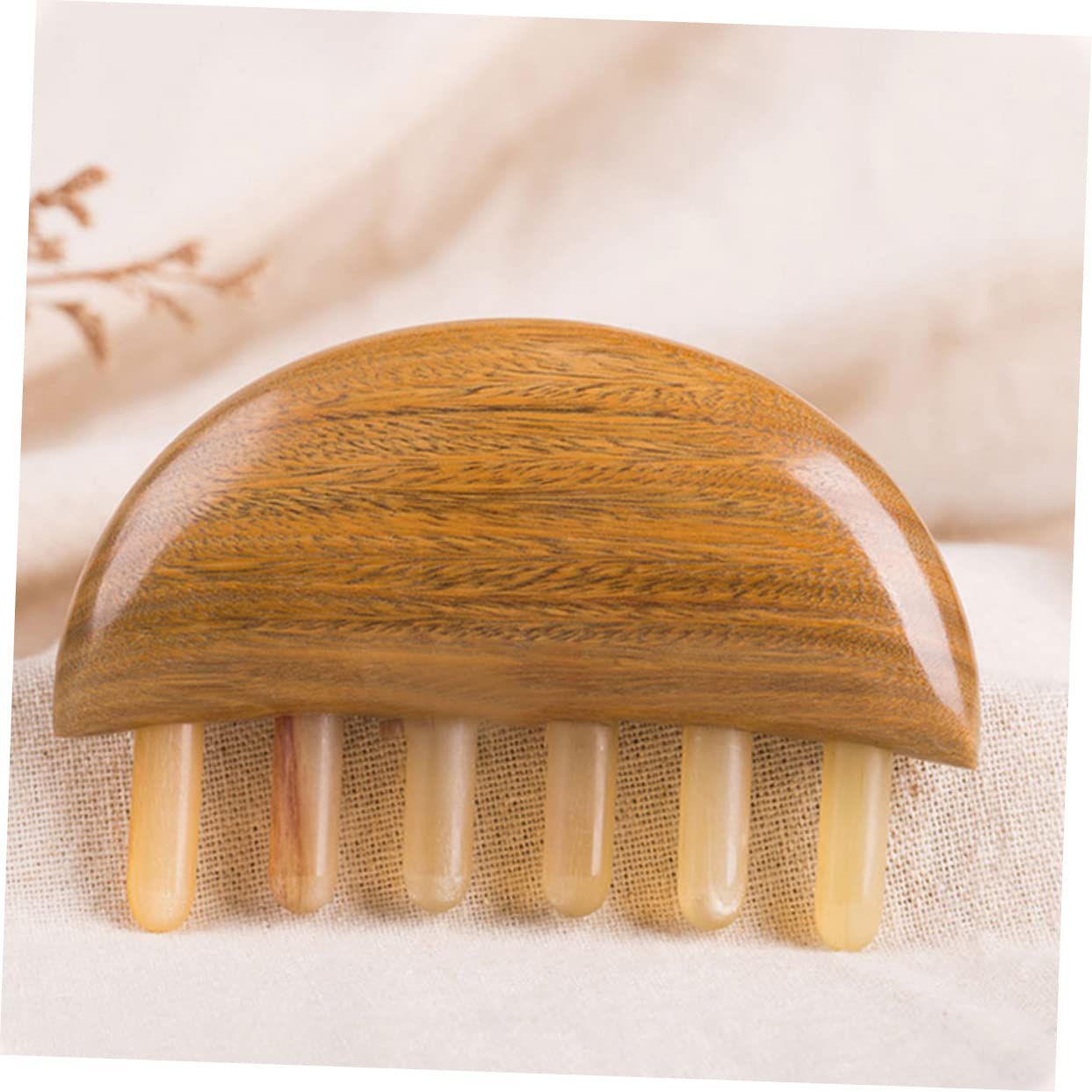 minkissy 2 Stück Büffelhornkamm Modischer Haarkamm Langlebiger Haarkamm Einfacher Reisekamm Grober Zahnkamm Glatter Haarkamm Kreativer Stylingkamm Praktischer Massagekamm