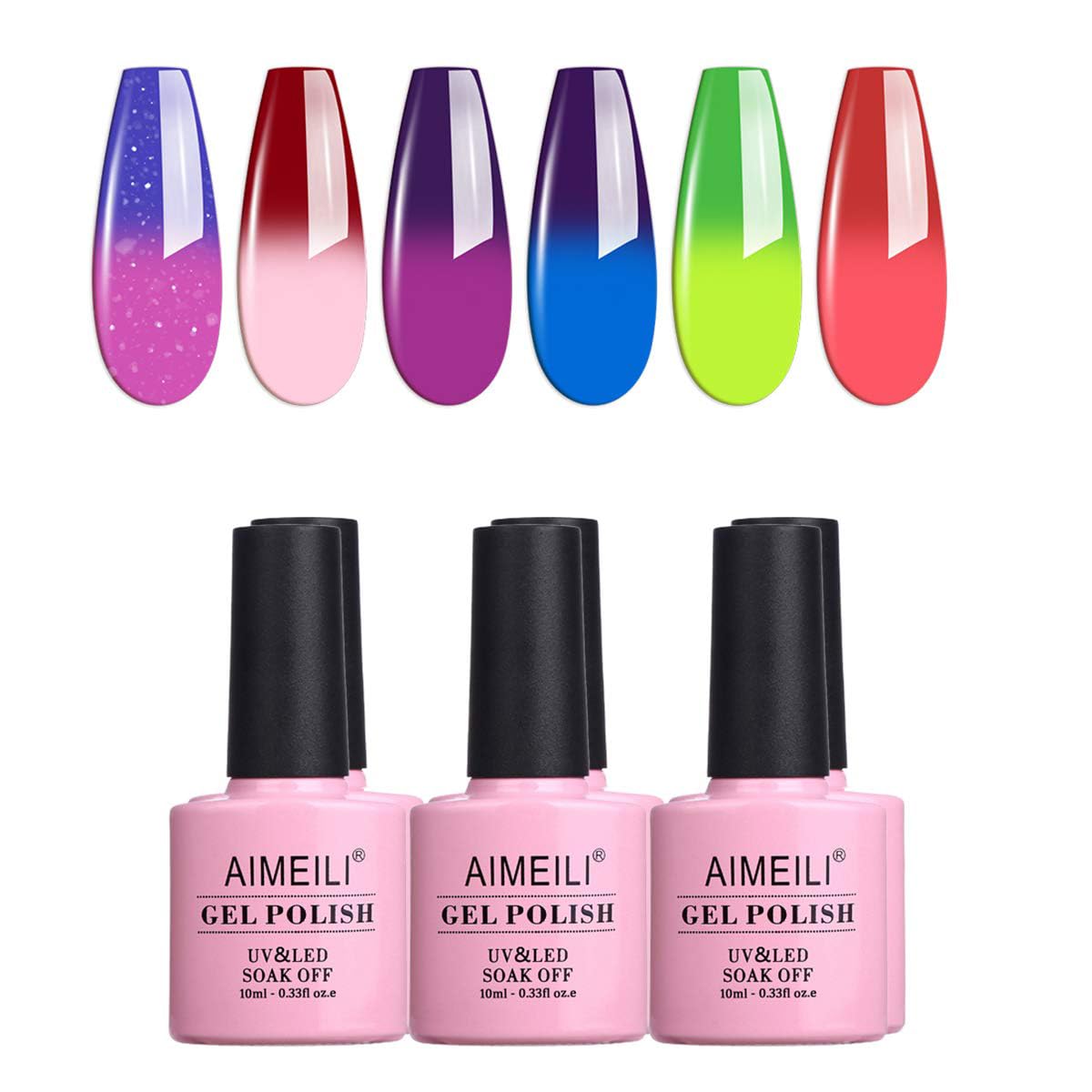 AIMEILI Soak Off UV LED Gel Nail Polish Multicolor / Mix Color / Combo Color Set Of 6pcs X 10ml - Kit Set 15-image-35