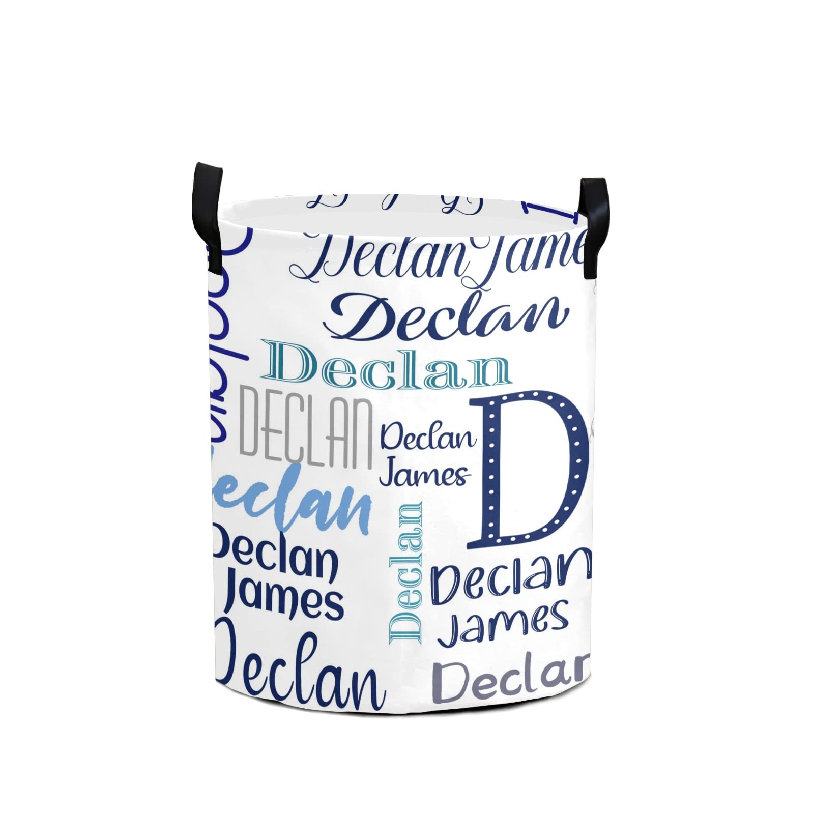 Custom Name Laundry Basket for Livingroom Personalized Clothes Storage with Name for Family Customized Dirty Clothes Hamper with Text for Bedroom