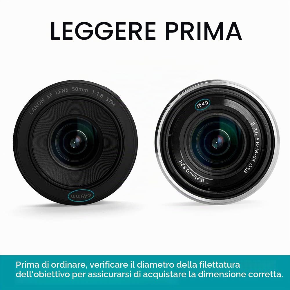 Kit filtro close-up, Fotover 4 pezzi (+ 1, + 2, + 4, + 10) Filtro macro di filtro lente close-up Lens Filter kit set con sacchetto per Canon, Nikon, Sony, Pentax, Olympus, FUJI + copriobiettivo