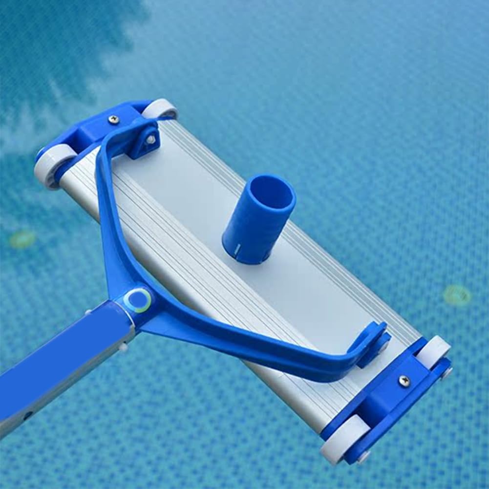 Cabezal de aspiradora de piscina de 14 pulgadas con cepillo, limpiador de succión de cuerpo de aluminio para piscinas de yeso gunita en el suelo, conector giratorio para mangueras estándar de 1.5