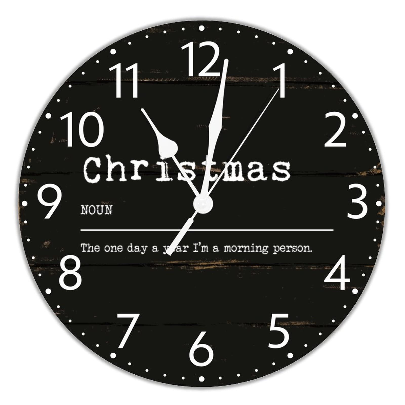 Horloge murale de Noël 38 cm UFunhome à quartz silencieuse Shabby Chic