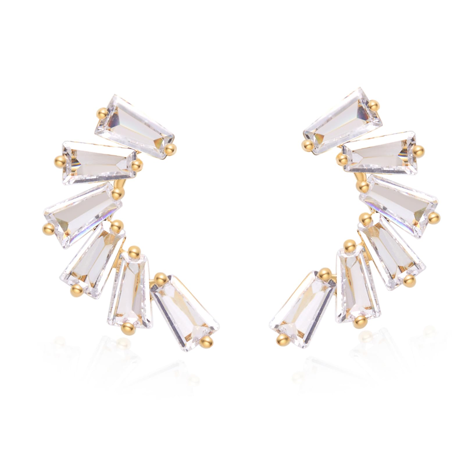 LIGHT RAIN Clip-On Earrings, All-Day Wear Gold & Silver Plated Stud, Hoop, Dangle Design Jewelry for Non-Pierced Ears