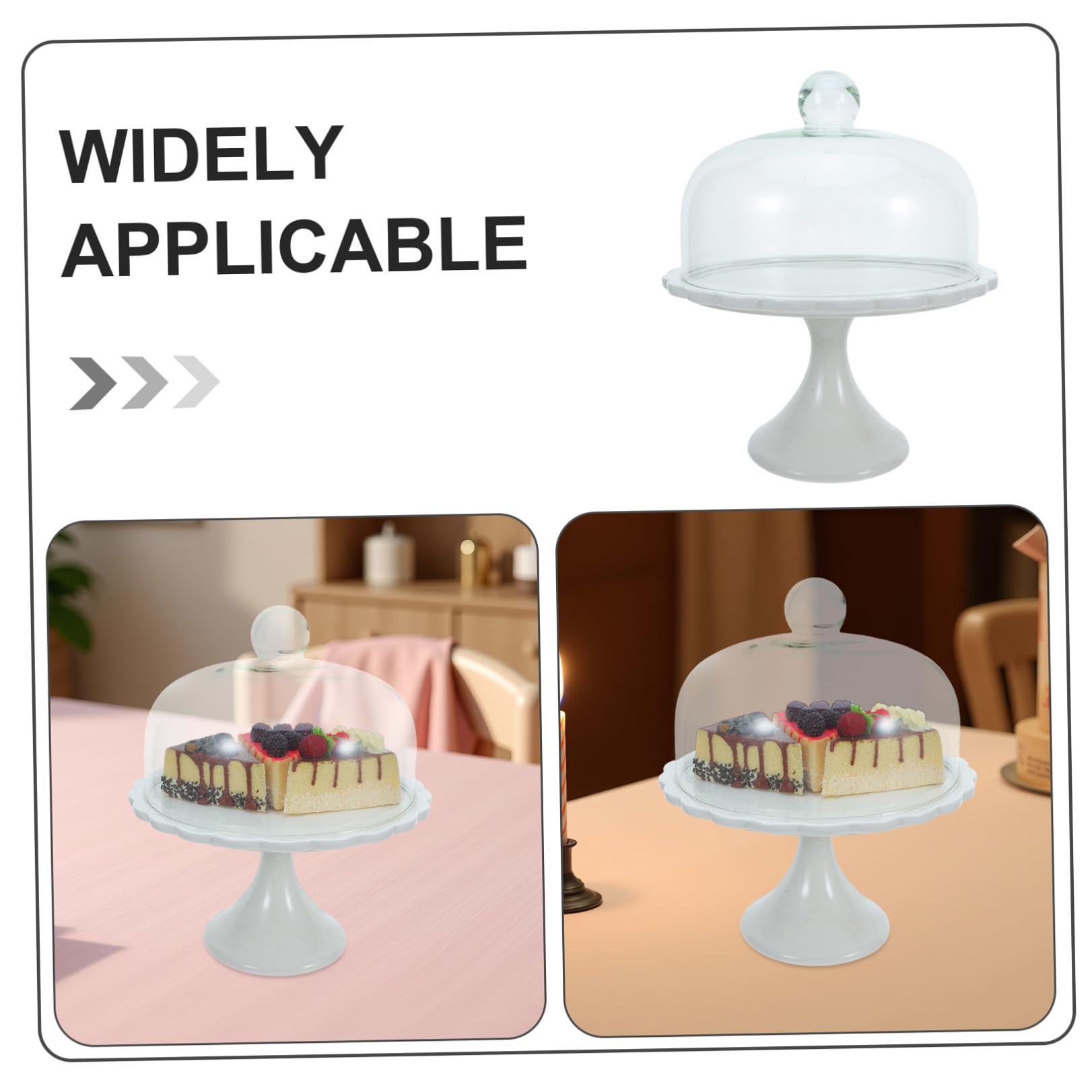 Tofficu Alzata per Torta Copertura in Ceramica e Materiale Sintetico, Piatto Multiuso Robusto per Dolci e Snack Design Semplice e Creativo