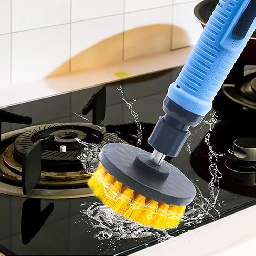 Miniatura 6 de Chambridge Juego de 3 cepillos de limpieza para taladro, cepillo de limpieza multiusos, para lechada, piso, bañera, ducha, azulejos, baño y