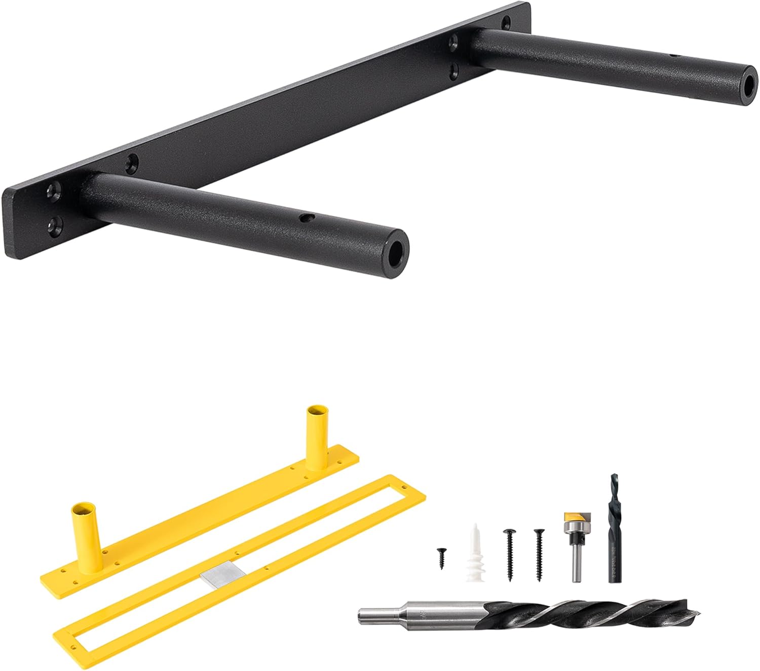 Heavy Duty Floating Shelf Bracket 16 inch, Hidden Shelf Bracket for Mantel and Shelving, Max Load 200 lbs if Mounted on Studs, Invisible Bracket for Floating Shelves (with Premium Build kit) 16 inch ?outfit premium kit?
