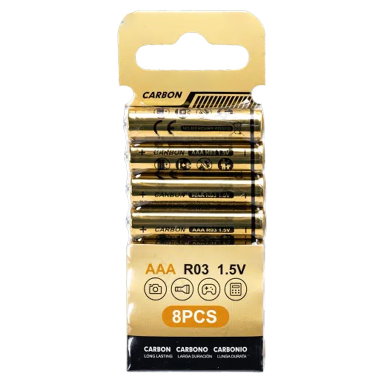 Carbon-Zinc Batteries R03 1.5 V, 8 pcs