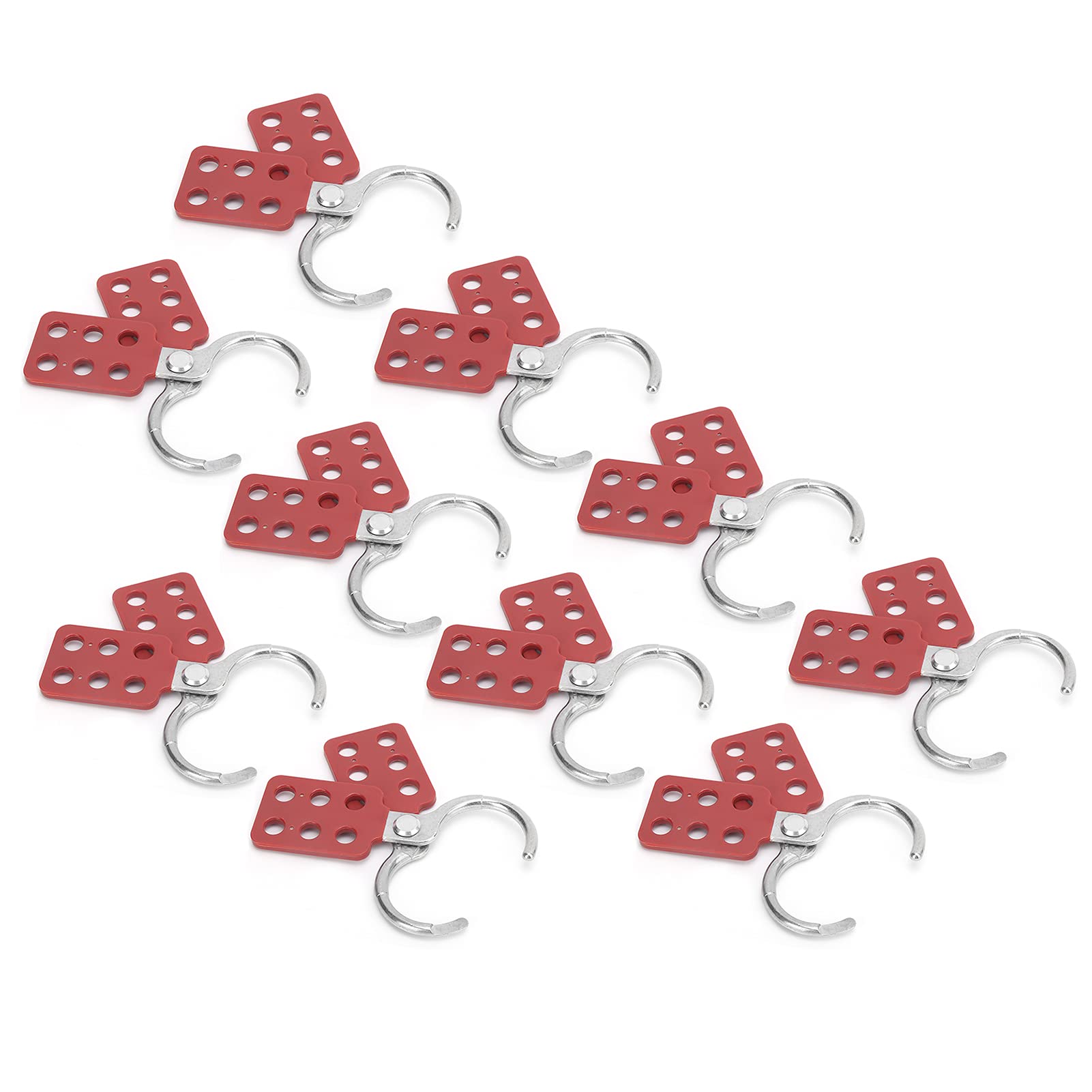 Jiawu HASP de Bloqueo de 10 Paquetes de Bloqueo, HASP de Bloqueo de 6 Agujeros, HASP de Aislamiento de Aluminio HASP, Lock Out Tag Out HASP, LOTO HASP Resistente Al Impacto para