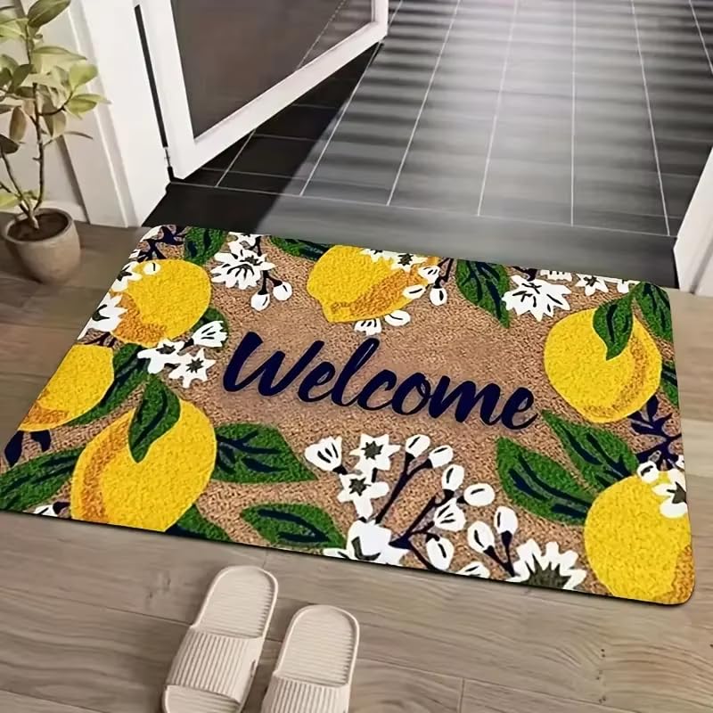 Tapis de bienvenue citron pour stopper la saleté de l'entrée à la buanderie 70x120