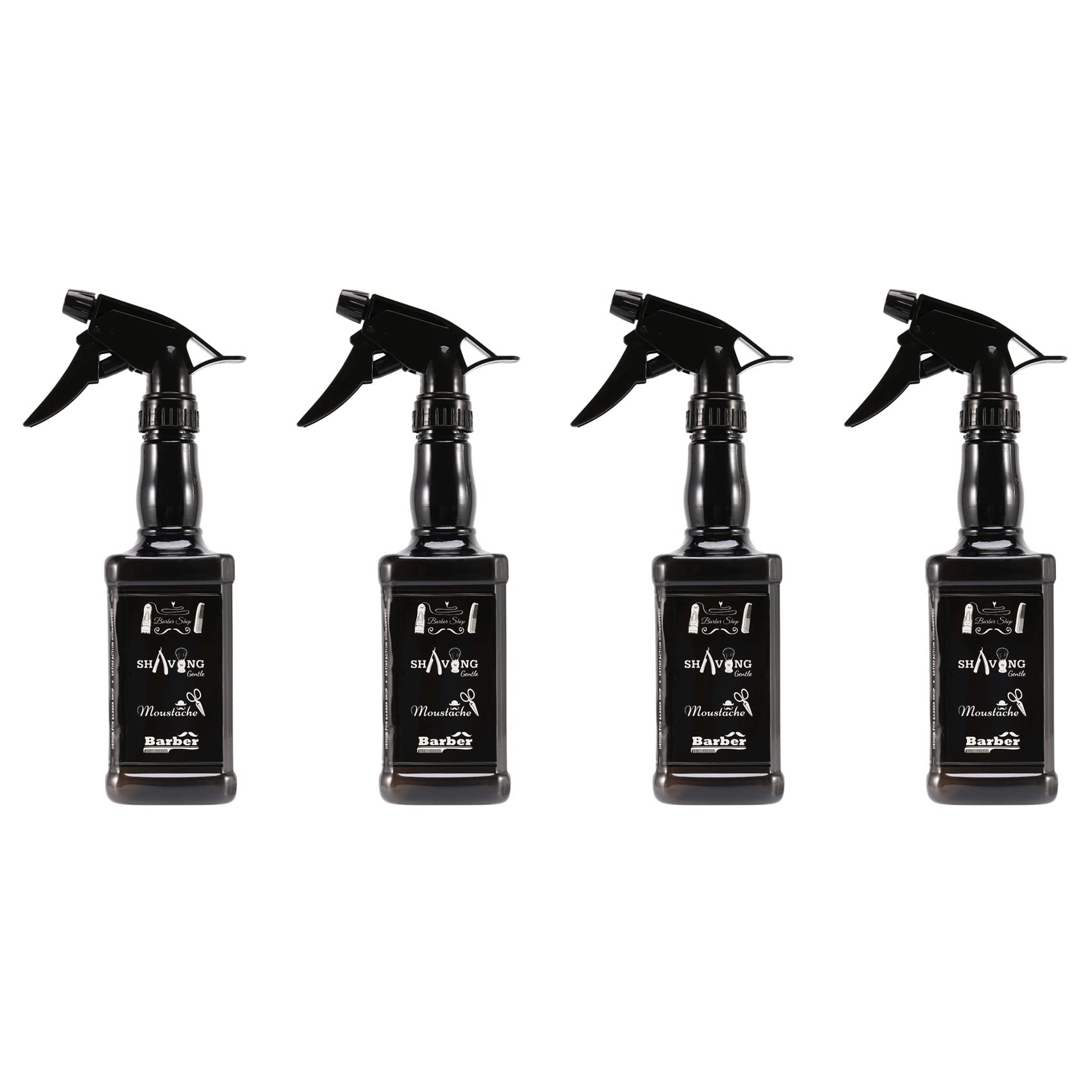 Jnchdghwa 4X 650Ml Hairdressing Bottle Salon Barber Hair Tools Hair Cutting Water Sprayer Black