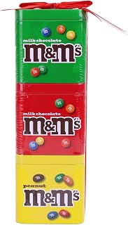 Milk Chocolate & Peanut Candies Christmas Gift Tin Set of 3, Candy Stocking Stuffer & Holiday Present for Kids, Women, Men
