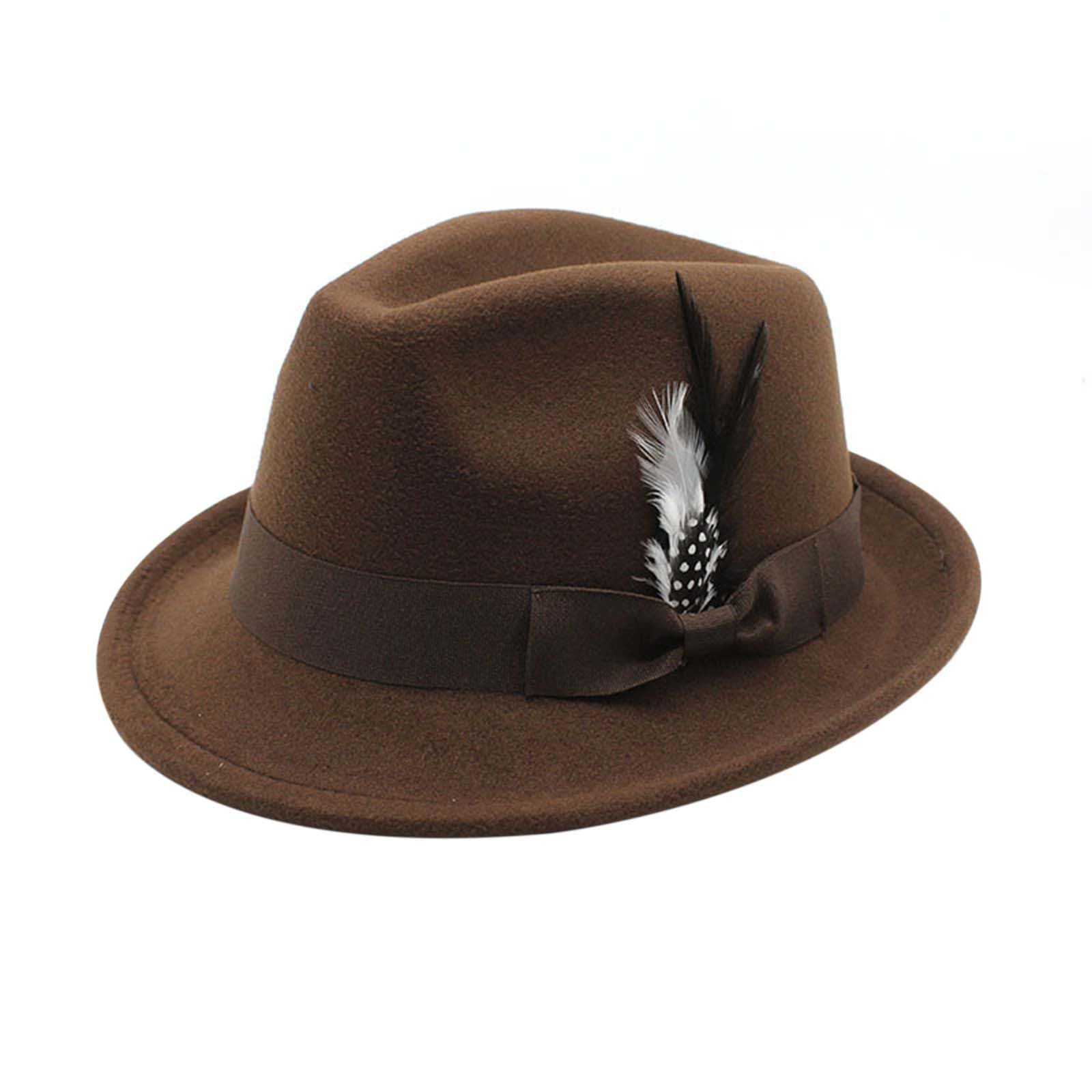 Deluxe Oktoberfest Hat Brown German Alpine Fedora Bavarian Hat with Feather,One Size - Ideal for Fancy Dress Accessory,Oktoberfest,World Book Week Outfit