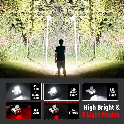 Image of Hopedone 2-in-1 Rechargeable Headlamp & Hat Light, 800LM Clip-On Cap Light