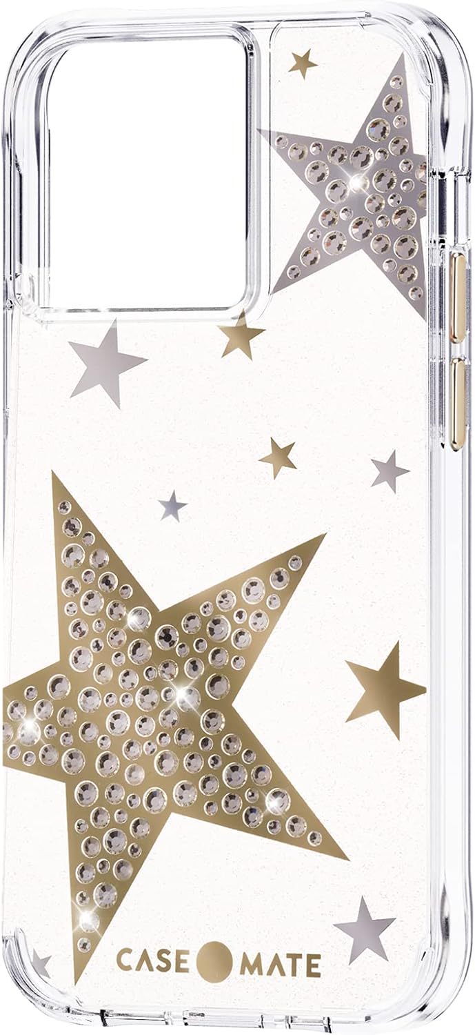 Case-Mate iPhone 13 Case - Sheer Superstar - with 10ft Drop Protection & Wireless Charging - Luxury Bling Rhinestone Glitter Case for iPhone 13 - Anti Scratch Technology, Shock Absorbing Materials