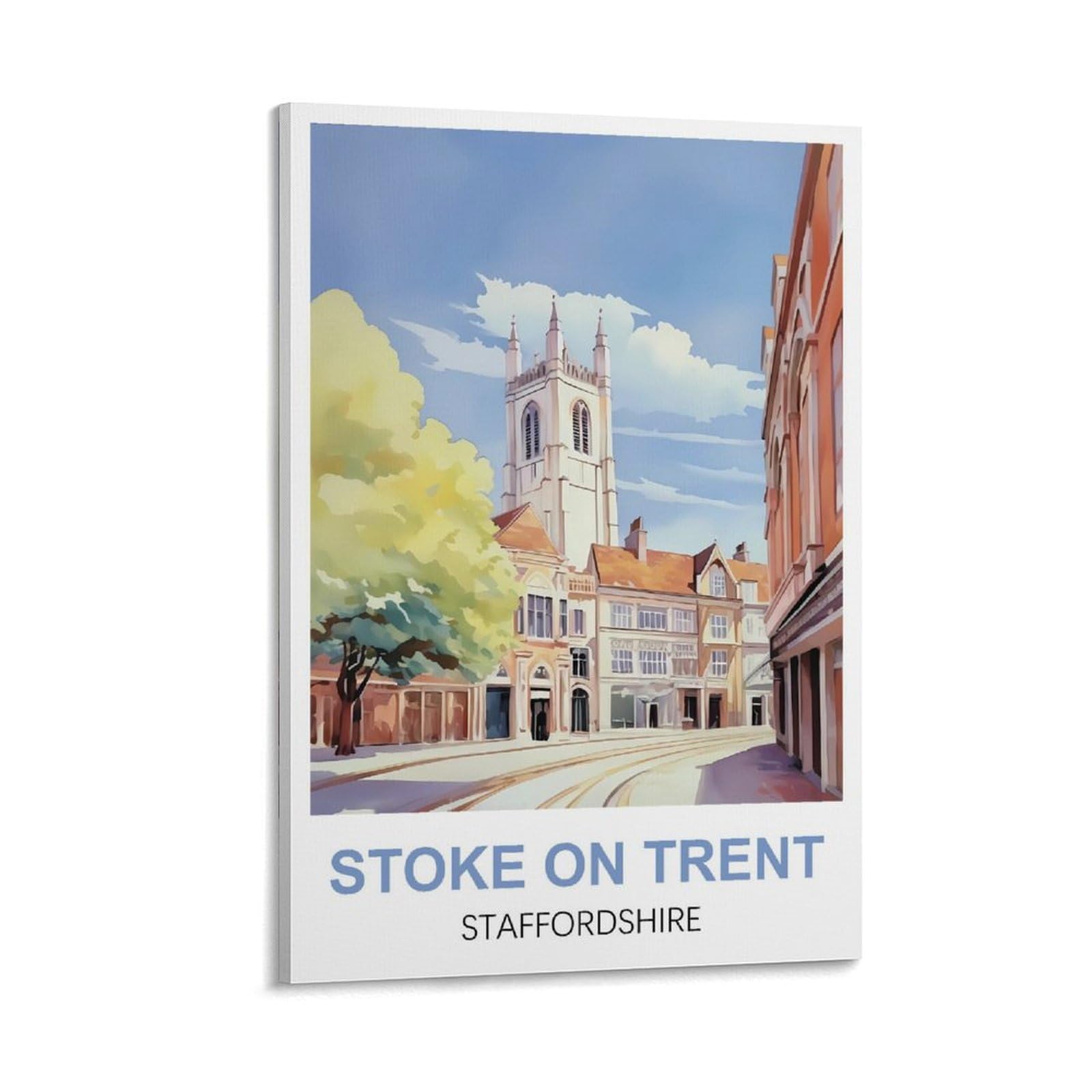 CTZIKWW Stoke on Trent Staffordshire Vintage Travel Posters 16x24inch(40x60cm) Canvas Art Prints Picture Wall Art Painting