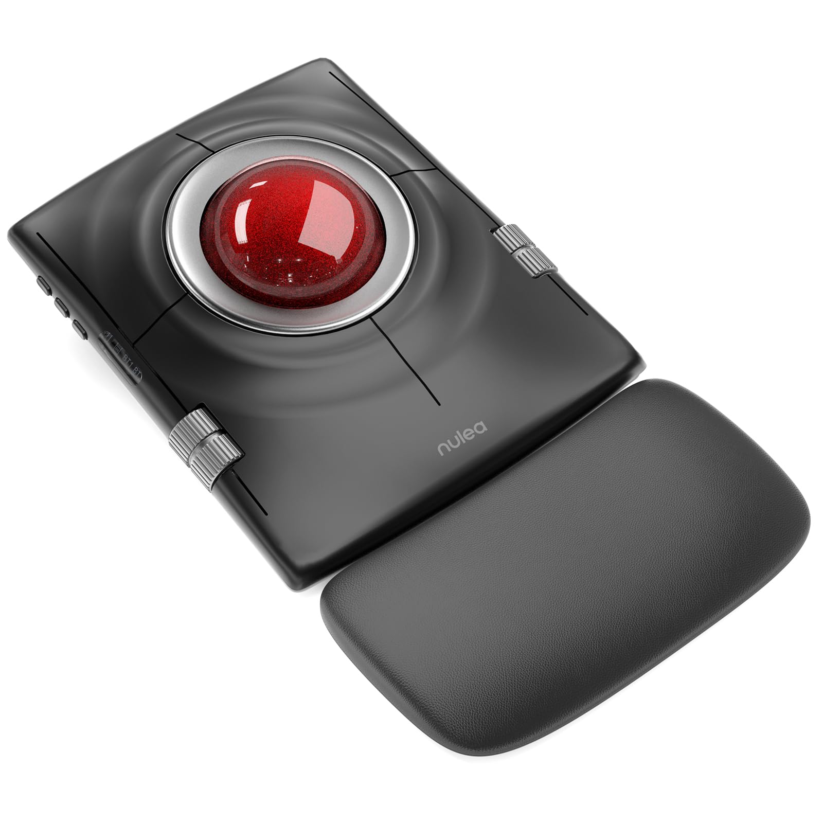 Nulea M512 Wireless Trackball Mouse, Ergonomic 55mm Trackball, Adjustable DPI for Precise Control, Left or Right Hand Compatible, Rechargeable, Multi-Device Bluetooth & 2.4GHz for PC, Laptop, Mac(Red)