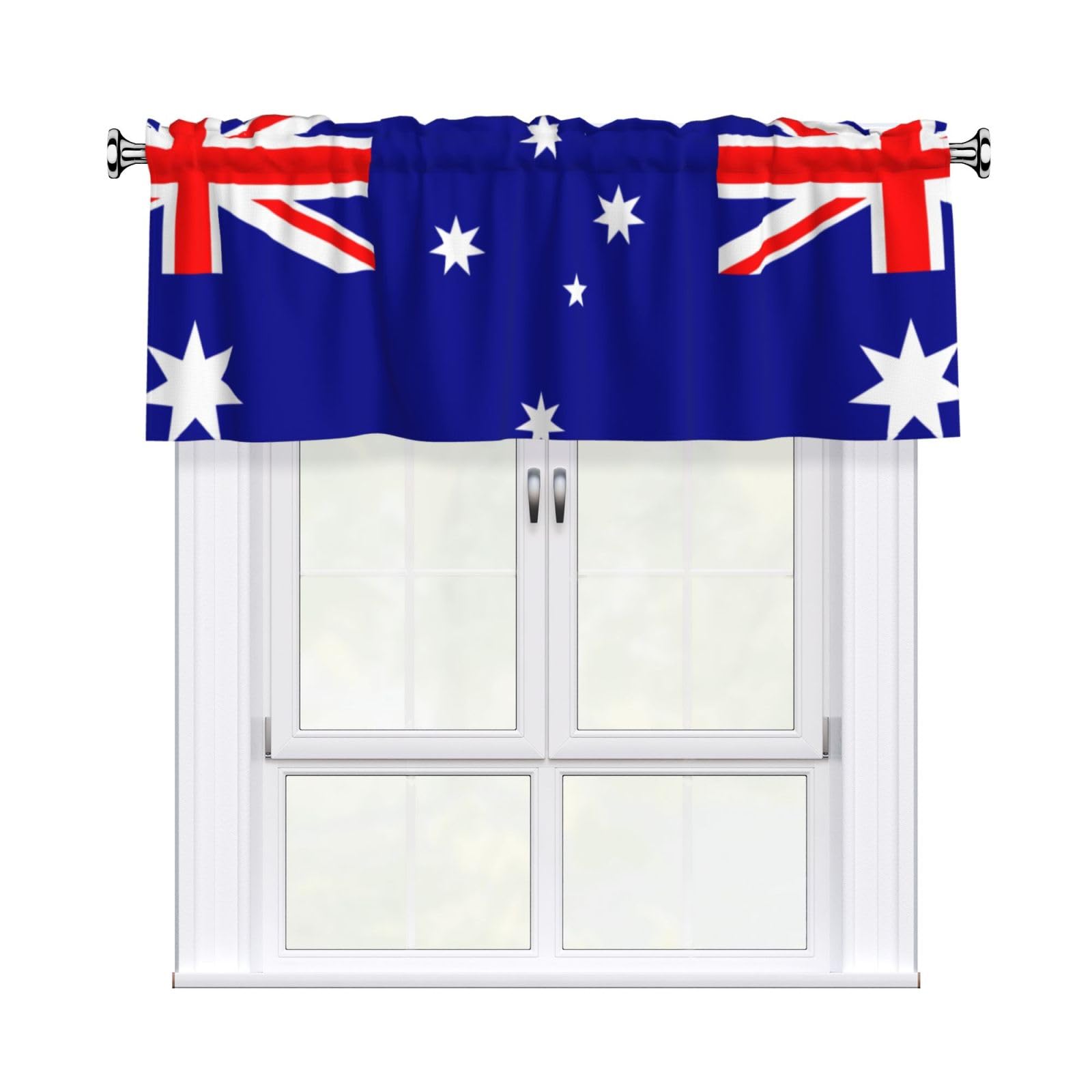 HJFCZH WHJSSF Australian flag Prints 54x18in Curtain Valance - Peach Skin Polyester Kitchen Cover with Light Filtering Floral & 3" Rod Pocket