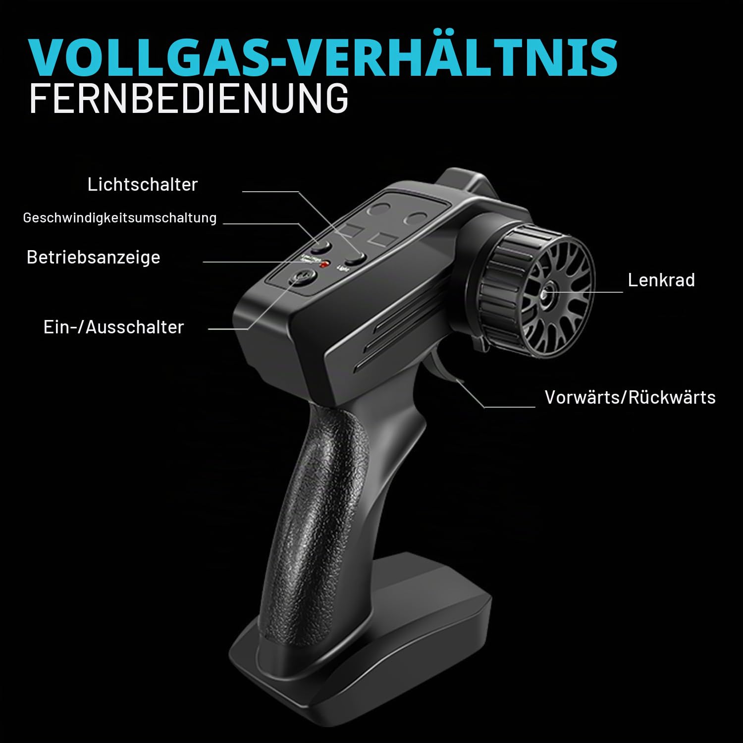 ACAMMZAR Ferngesteuertes Auto Drift, 1:24 RC Drift Car, 20KM/H 4WD Truck RC Auto mit LED-Leuchten, Zwei Batterien, für Jahre Kinder und Erwachsene