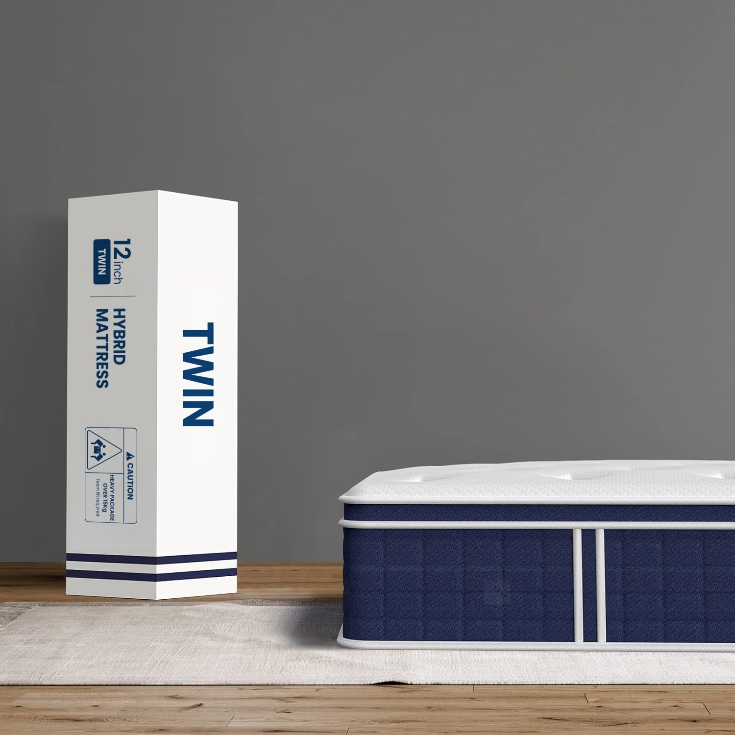 Coolvie Twin XL Mattress 12 Inch, Medium Firm XL Twin Mattress in a Box, Hybrid Individual Pocket Springs with Memory Foam, Cooler Sleep with Pressure Relief and Support