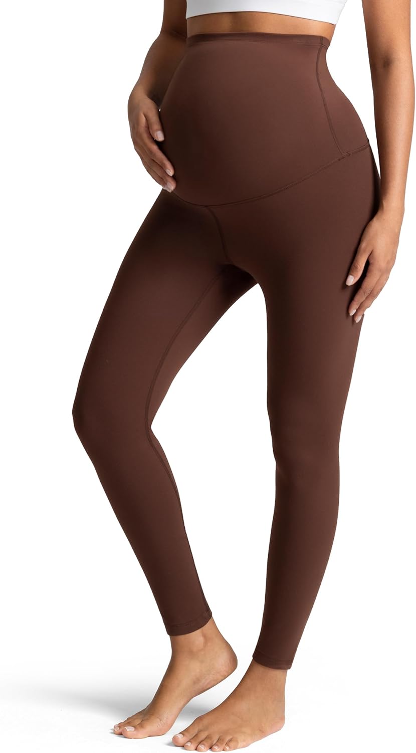 Colorfulkoala Womens Dreamlux Maternity Leggings Over The Belly 25" / 28" Inseam Soft Workout Activewear Yoga Pregnancy Pants