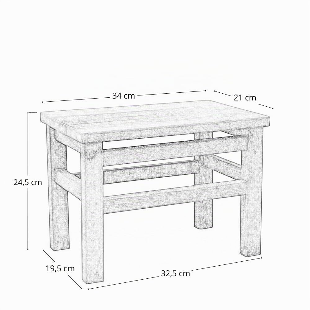 OKAFFAREFATTO MADDALONI Set di 2 sgabelli bassi sgabellini panche poggiapiedi seduta in legno noce scuro