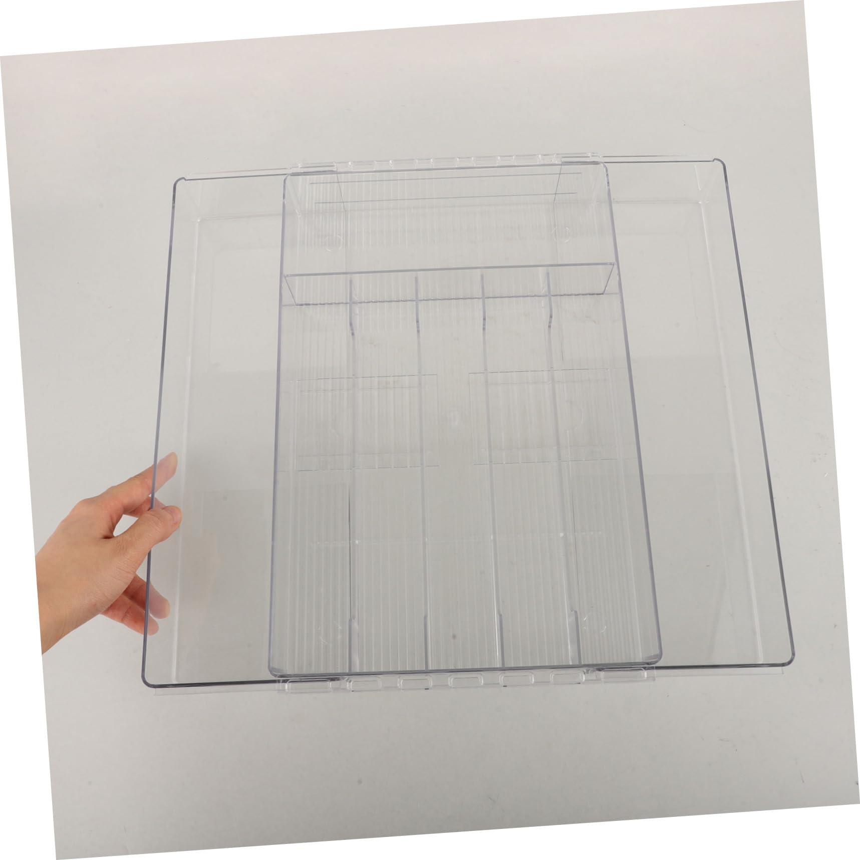 jojofuny Ausziehbarer Acryl Besteckkasten mit Schubladeneinteilung Transparenter Küchenbesteck Organizer für Schubladen Multifunktionaler Fächer Organizer für Schmuck