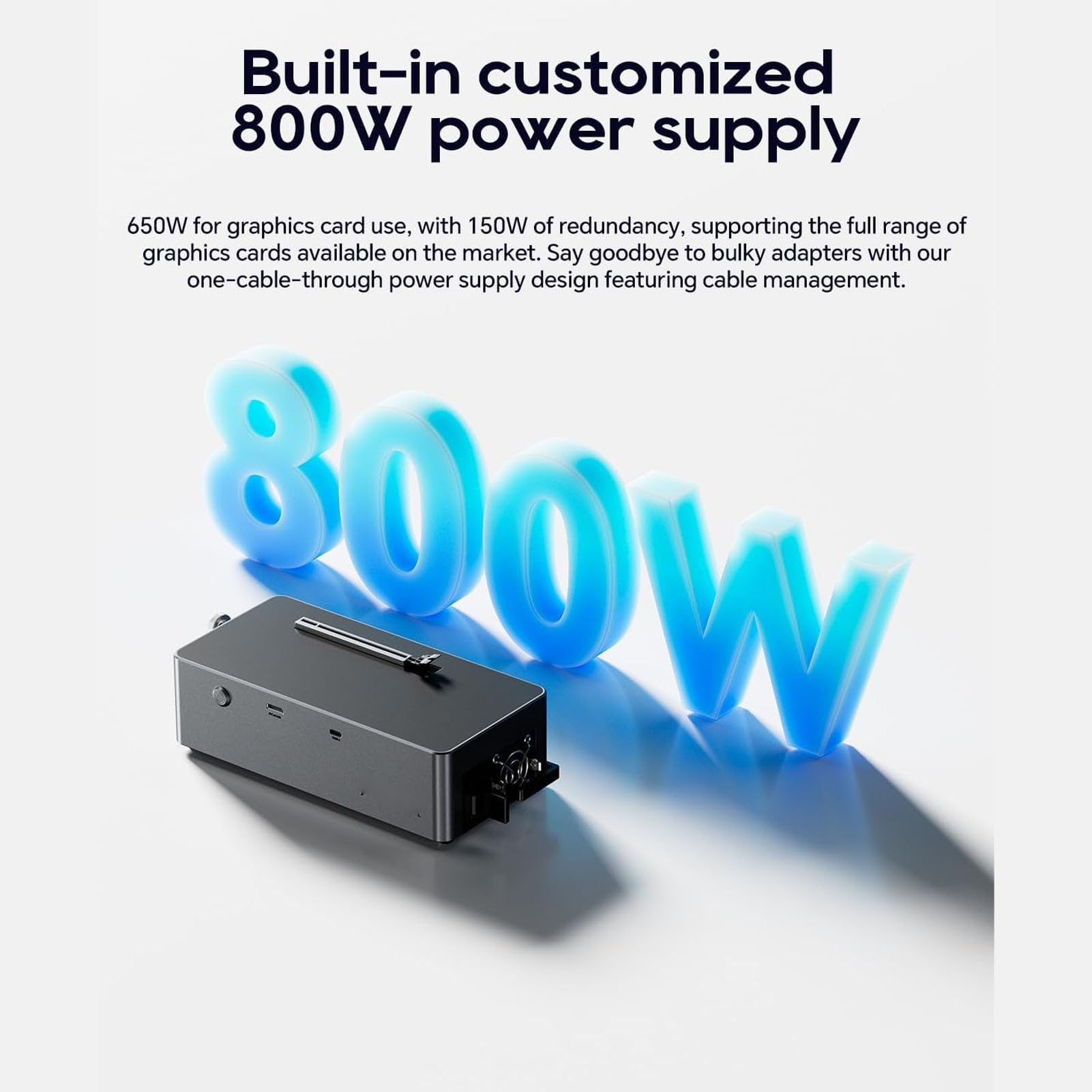 Tosuny Zewnętrzna Stacja Dokująca GPU, Stacja Dokująca Karty Graficznej z Zasilaczem 800 W, łączność Oculink i USB4, Obsługa Procesora Graficznego o Mocy do 600 W do Edycji Wideo W (Wtyczka brytyjska)