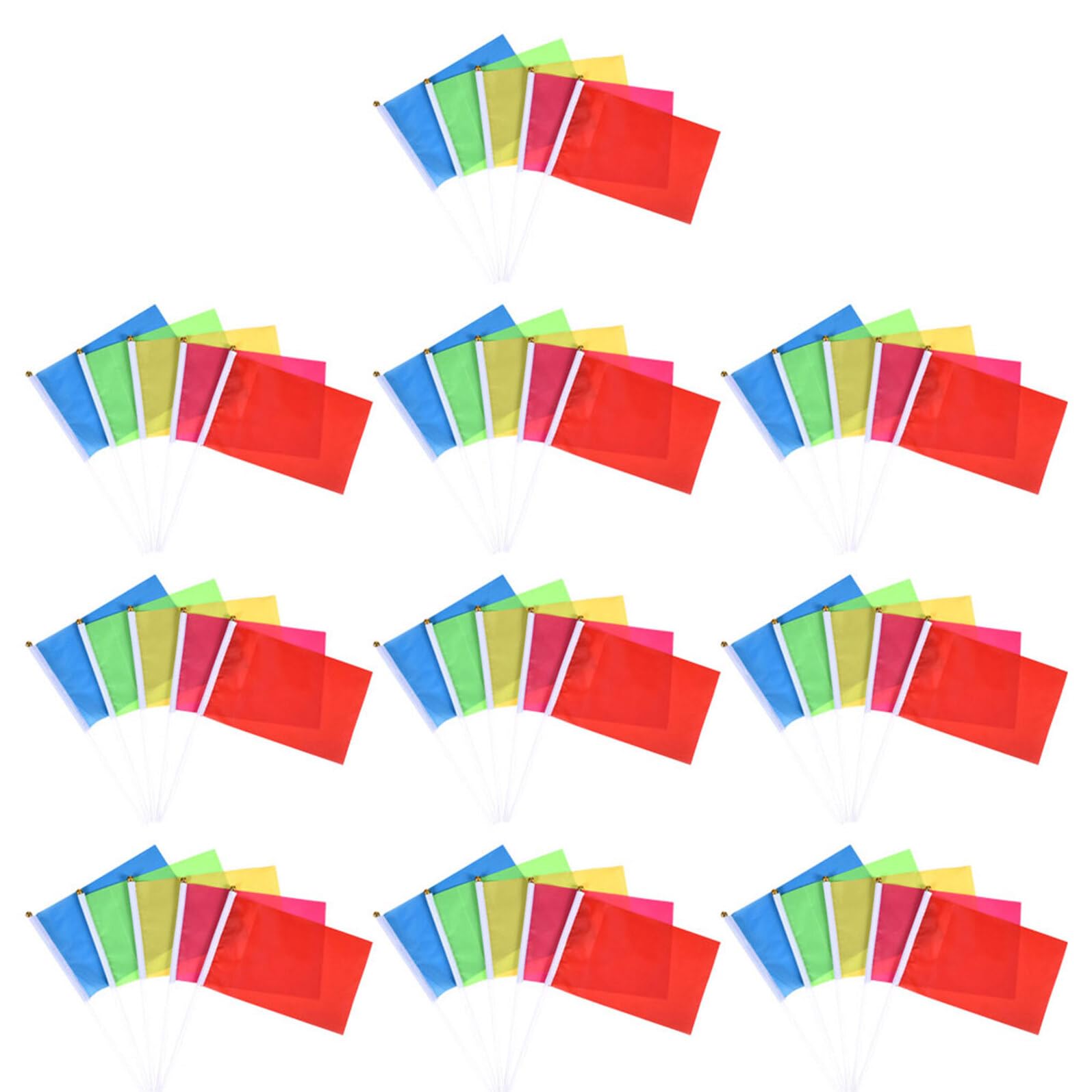 Drapeaux à main colorés pour célébrations et accessoires festifs défilés lot 100