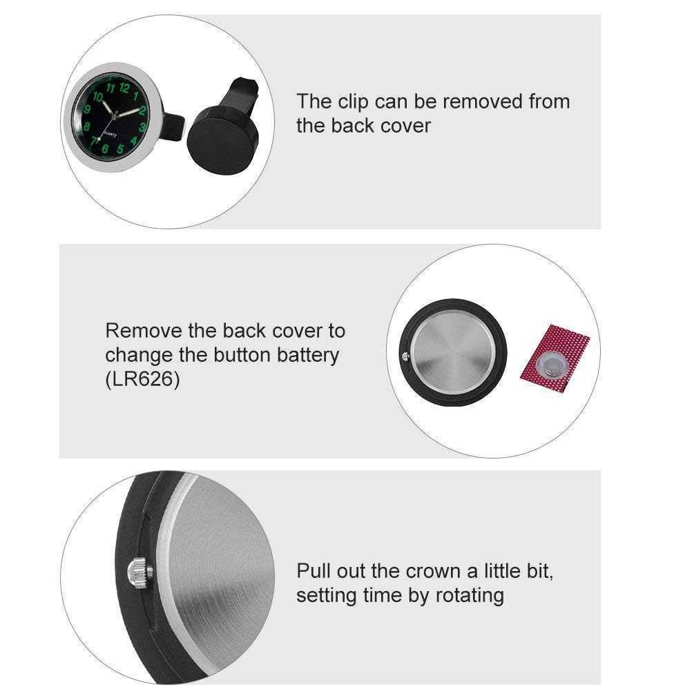 Car Dashboard Clock With Air Vent Clip - Luminous Quartz Analog Mini Clock For Car Interior Decor
