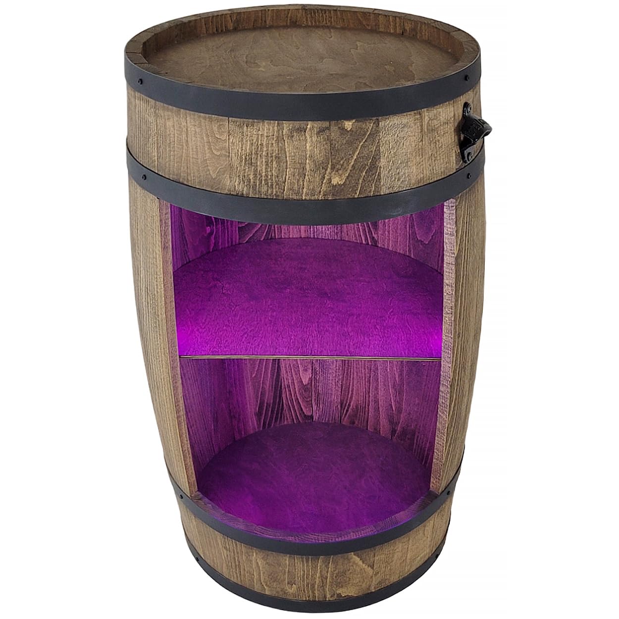 weeco Beczka na wino stolik barowy + otwieracz do butelek + LED RGB. Mini regał barowy okrągły, meble do salonu, stojak na wino, dekoracyjny, barek na wino, bar domowy, stojak na wino, 80 x 50 cm